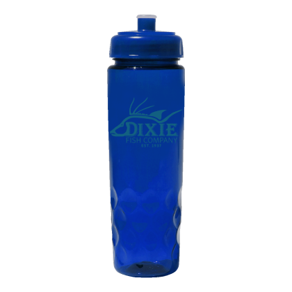 Custom Recycled OceanWorks 24 oz Bottle with Push/Pull Cap - Transparent Blue 