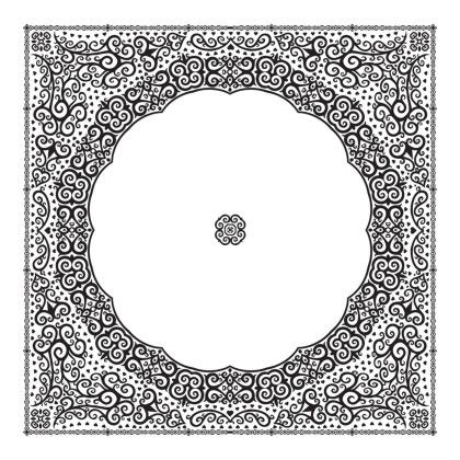 Custom USA Made Bandana with Border Print-Cotton - Border_7 Custom USA Made Bandana with Border Print-Cotton - Border_7