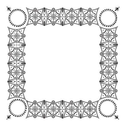 Custom USA Made Bandana with Border Print-Cotton - Border_57 Custom USA Made Bandana with Border Print-Cotton - Border_57