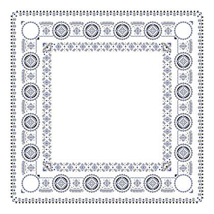 Custom USA Made Bandana with Border Print-Cotton - Border_11 Custom USA Made Bandana with Border Print-Cotton - Border_11