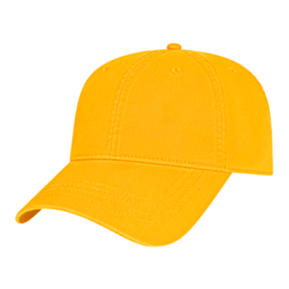 Custom Relaxed Golf Cap - Genuine Leather Applique - Gold 
