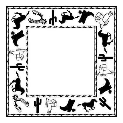 Custom USA Made Bandana with Border Print-Cotton - Border_32 Custom USA Made Bandana with Border Print-Cotton - Border_32