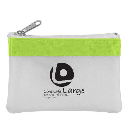 Custom Zippered Coin Pouch - 4 1/2" x 3"  - Lime