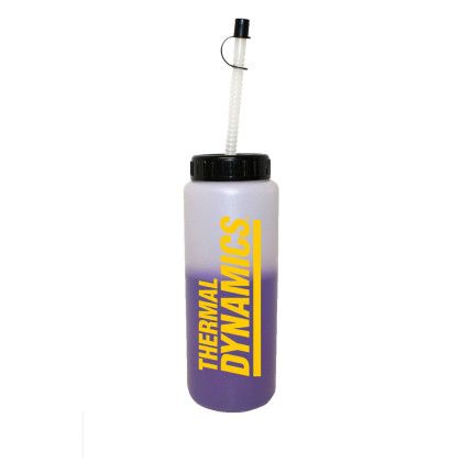 Custom 32 oz. Mood Sports Bottle with Flexible Straw - Frosted to Purple
