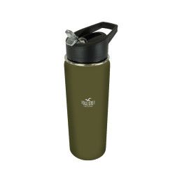Custom Halcyon 20 oz. Sports Bottle with Flip Straw Lid, Laser Engraved, Small - Army Green
