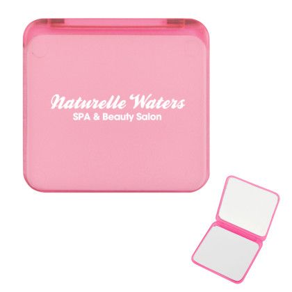 Custom Compact Mirror-Dual Magnification - Translucent pink Custom Compact Mirror-Dual Magnification - Translucent pink
