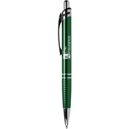 Custom Nautica Pen - Silver Engraved - Forest green