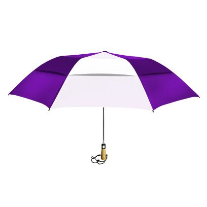 Custom Vented Little Giant Umbrella StrombergBrand - Purple/White
