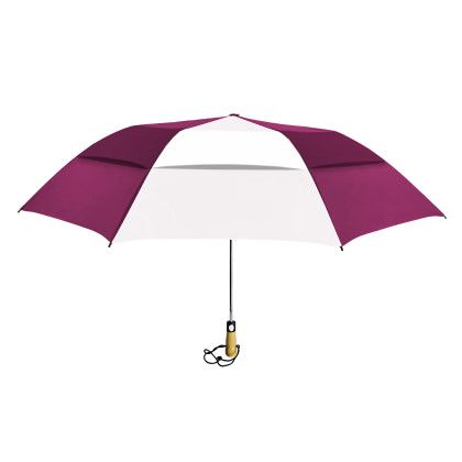 Custom Vented Little Giant Umbrella StrombergBrand - Burgundy/White