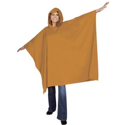 Adult Rain Color Poncho Hood Custom Logo Back - Burnt Orange