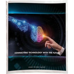 Custom Digital Full Color White 2-Sided Plastic Bags w/Gusset - 12" x 13.5" x 3"-Front view