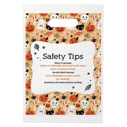 Custom Halloween Scatter Design 3 Merchant Paper Bags - 9" X 13" X 2.5" - Back side