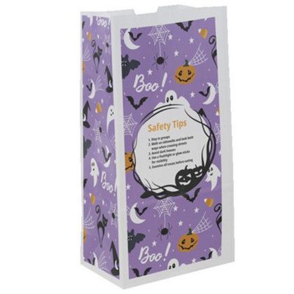 Custom Halloween Scatter Design 1 SOS Paper Bag - 5" x 9.75" x 3.125" - Back side