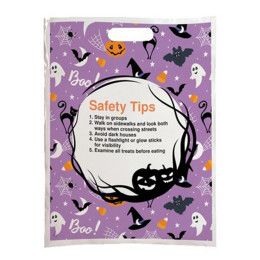Custom Halloween Scatter Design 1 Plastic Bags - 12" x 15" - Back side