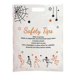 Custom Halloween Scatter Design 2 Plastic Bags - 12" x 15" - Back side