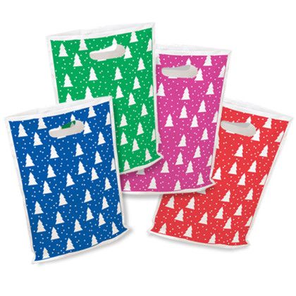 Custom Bold Christmas Trees Seasonal Predesigned Plastic Bag - 6" x 13" Custom Bold Christmas Trees Seasonal Predesigned Plastic Bag - 6" x 13"