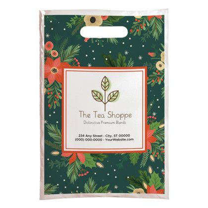 Custom Christmas Scatter Design 3 Merchant Paper & Plastic Bags - 7.5" x 9"