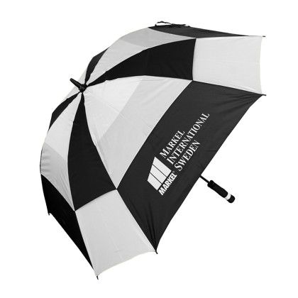 Custom Square Golf Umbrella - White/black Custom Square Golf Umbrella - White/black