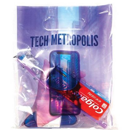 Custom Digital Full Color 1-Sided Clear Plastic Bag - 7.5" x 9" - Open view