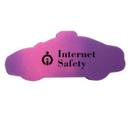 Custom Mood Die Cut Eraser - Police Car - Purple/pink
