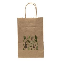 Evergreen Predesigned Natural Handled Shopper 8" x 10.25" x 4.25" - Natural