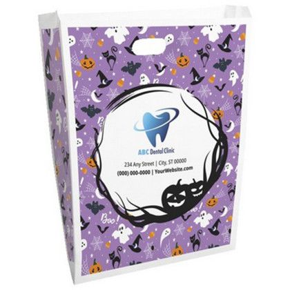 Custom Halloween Scatter Design 1 Merchant Paper Bags - 12" X 15" X 2.5" - Open view