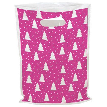 Custom Bold Christmas Trees Seasonal Predesigned Plastic Bag - 6" x 9" - design 2