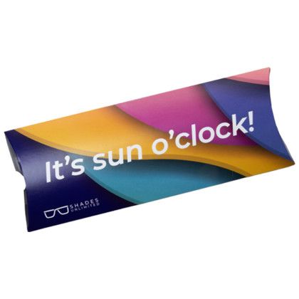 Custom Full Color Pillow Box - 10" x 3.875" x 0.75" - Back view