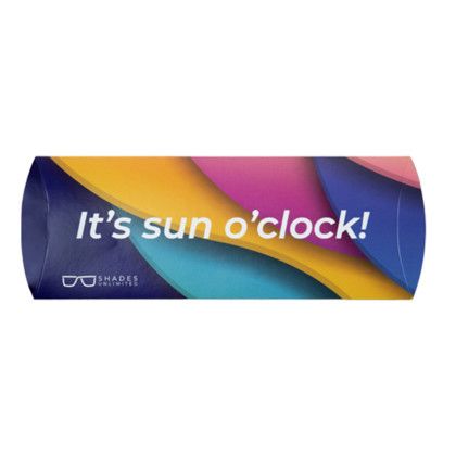 Custom Full Color Pillow Box - 10" x 3.875" x 0.75" - Front view