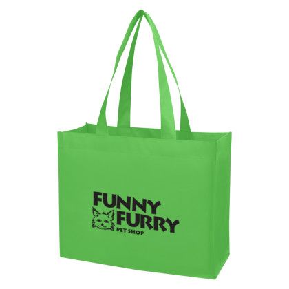 Custom Matte Laminated Non-Woven Shopper Bag  - Kelly Green
