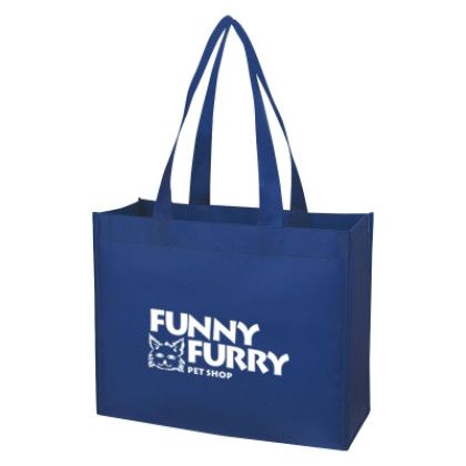 Custom Matte Laminated Non-Woven Shopper Bag  - Royal Blue 