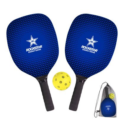 Custom Pickleball Set in Bag - Black/Blue Custom Pickleball Set in Bag - Black/Blue