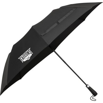 Custom 58" Recycled Auto-Open Folding Golf Umbrella - Black Custom 58" Recycled Auto-Open Folding Golf Umbrella - Black