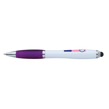 Custom Ion White Stylus Pen - Purple with Black Ink
