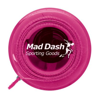 Custom 5' Mini Round Tape Measure - Translucent pink