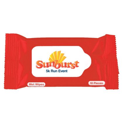 Custom Wet Wipe Packet - Red Custom Wet Wipe Packet - Red