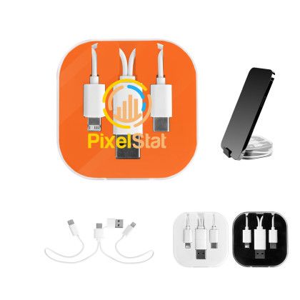 Custom 3-In-1 Charging Cable With Phone Stand