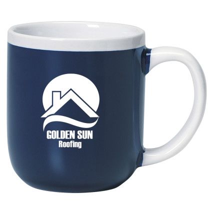 Custom 17 oz Majestic Mug - Cobalt Blue With White
