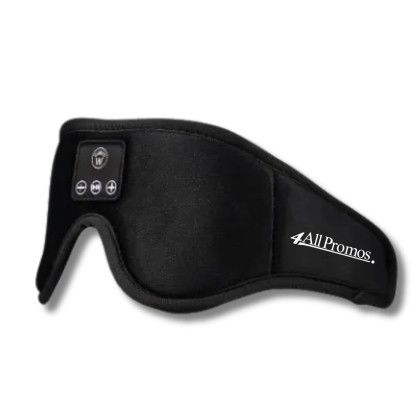 Custom Wellable Bluetooth Sleep Mask - Black Front View