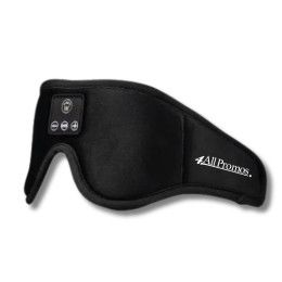 Custom Wellable Bluetooth Sleep Mask - Black Front View