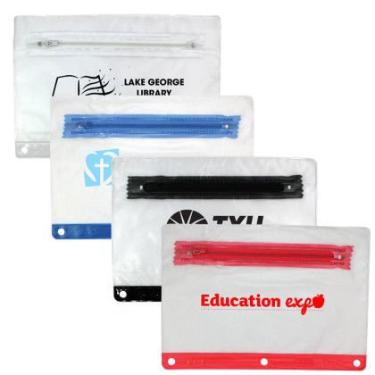 Custom Clear School Kit-Two Pencils-Ruler-Eraser - Pouch Colors 