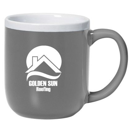 Custom 17 oz Majestic Mug - Gray With White