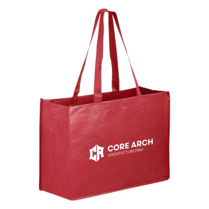 Recycled Grocery Tote Bag 16 x 12  - red