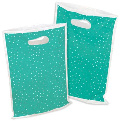 Playful Patterns Predesigned Plastic Bag - 6" x 9" - White with mint
