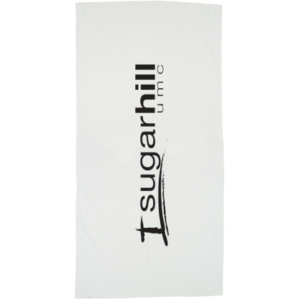 Custom Towel Specialties Basic Weight White Beach Towel - White Custom Towel Specialties Basic Weight White Beach Towel - White