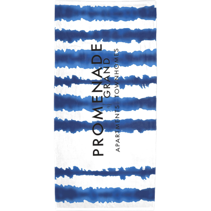 Custom Towel Specialties Good Vibes Cabana Stripe Beach Towel - Royal Custom Towel Specialties Good Vibes Cabana Stripe Beach Towel - Royal