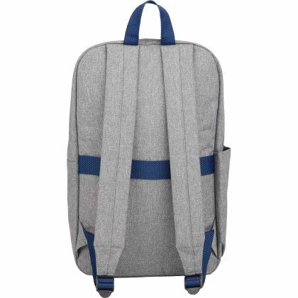 Custom Angle Recycled 15" Laptop Backpack - Gray Back View