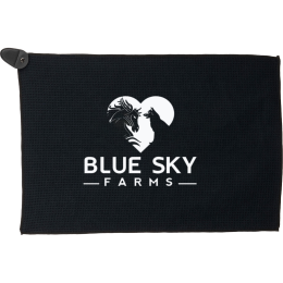 Custom Magnetic Waffle Golf Towel - Black 
