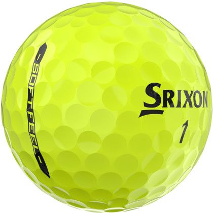 Custom Srixon Soft Feel Golf Balls - 3 Pack - Yellow Ball Side View
