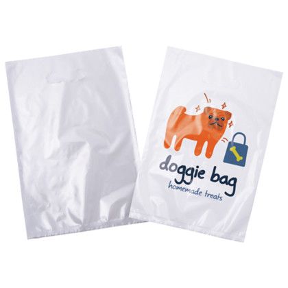 Custom Full-color White w/Clear Back Plastic Bag - 9" x 13" - Front & back view